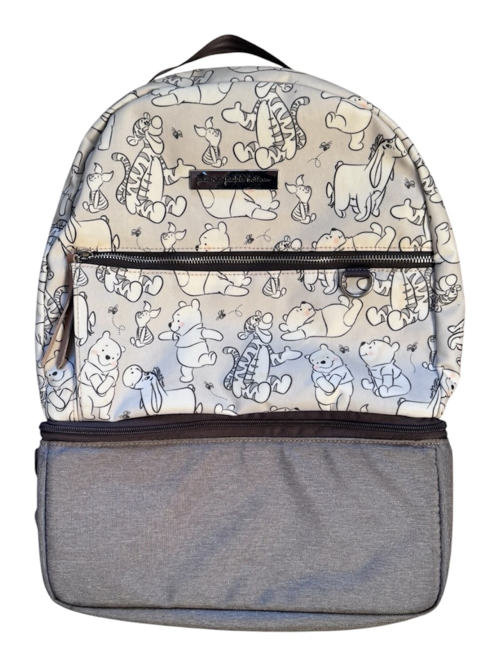 Petunia Pickle Bottom Disney gray Winnie The Pooh Zip back pack Diaper Bag - Picture 5 of 11